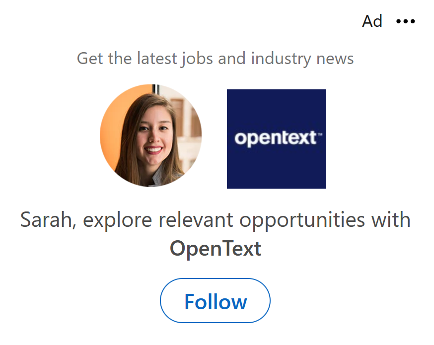 Example of LinkedIn Dynamic Ad