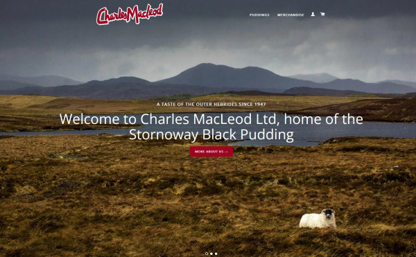 Screenshot showing the Charles MacLeod website homepage